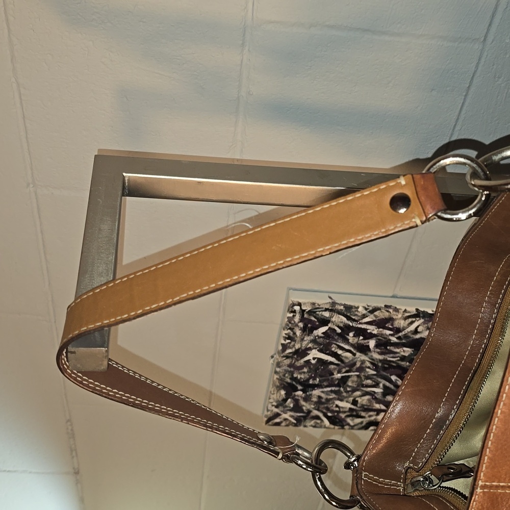 Gold and tan Coach purse - Picture 10 of 14